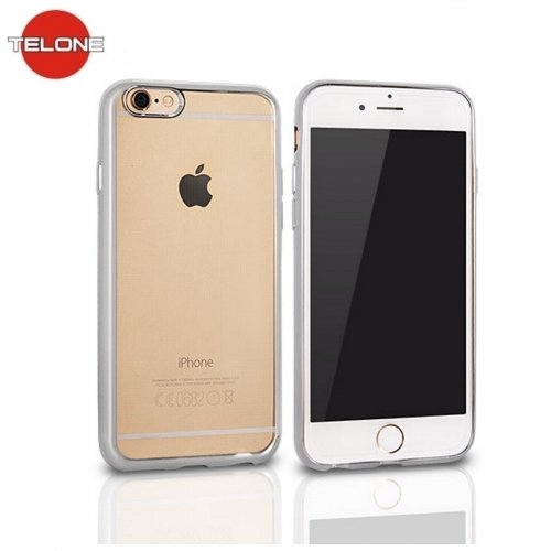 Telone Super Plāns Caurspīdīgs Silikona Aizmugures Apvalks Samsung J500F Galaxy J5 ar Sudraba krāsas rāmīti