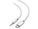 Ilike AX2 Izturīgais Pīts USB-C (Type-C) uz 3.5mm Stereo Audio AUX kabelis 1m Sudraba (OEM)