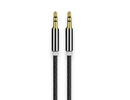 Ilike AX1 Izturīgs Pīta vada 1m Aux Jack kabelis 3.5mm spraudnis uz 3.5mm spraudnis 2-line Melns (OEM)