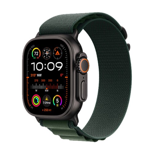 Apple Watch Ultra 2 (2024) LTE 49mm Black Titanium Case with Alpine Loop M - Dark Green