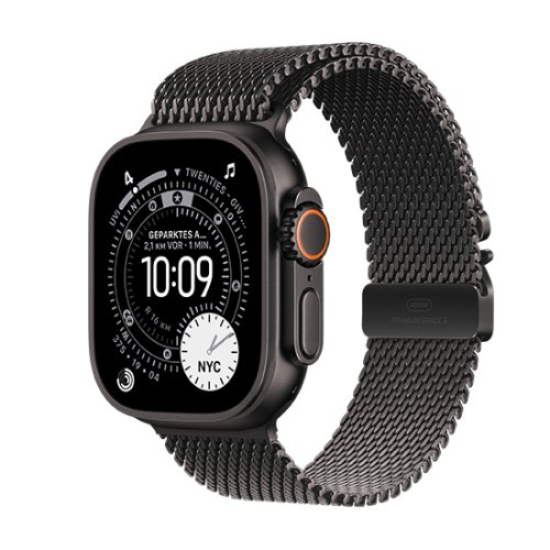 Apple Watch Ultra 3 (2025)  49mm Black Titanium Case with Black Titanium Milanese Loop M - Black