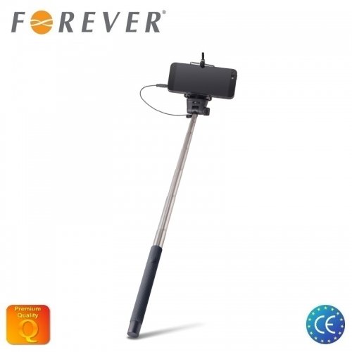 Forever MP-400 Selfie Stick 100cm - Universāla stiprinājuma statīvs ar iebūvētu Pulti Melns