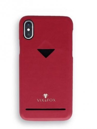 Vixfox Card Slot Back Shell for Iphone X/XS ruby red