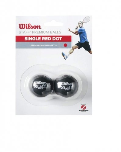 Wilson squash WILSON skvo&scaron;a bumbiņas STAFF Iepakojumā 2 gb. - red dot
