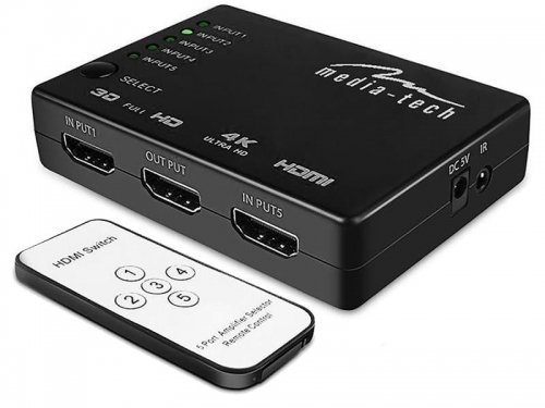 Media-tech MT5207 5xHDMI switch 4K