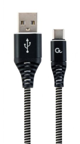 Gembird CABLE USB-C 2M BLACK/WHITE/CC-USB2B-AMCM-2M-BW