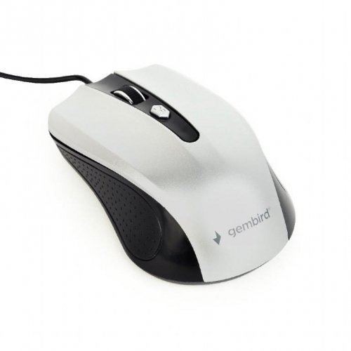 Gembird MOUSE USB OPTICAL BLACK/SILVER/MUS-4B-01-BS