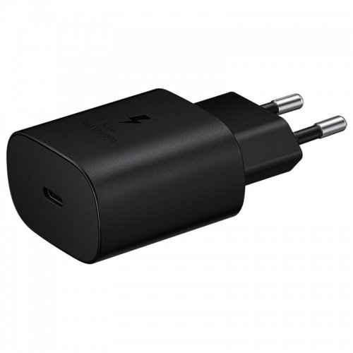 Samsung EP-TA800 25W PD 3.0 Ātrās Type-C Kontaktligzdas 3A Lādētājs S20 S21 A51 A71 utt Melns (Blister)