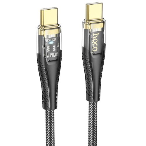 Hoco Cable USB C to USB C PD 60W 1,2 m U121 black transparent