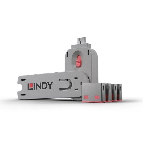 Lindy USB PORT BLOCKER 4PACK/PINK 40450