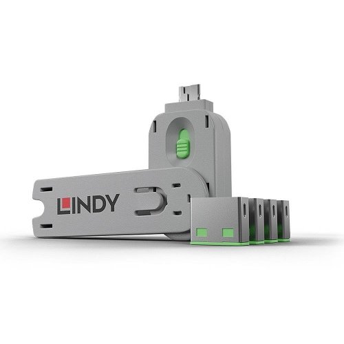 Lindy USB PORT BLOCKER 4PACK/GREEN 40451