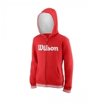 Wilson jr apparel JUNIORU HOODIJS TEAM SCRIPT FZ Wilson Red / White