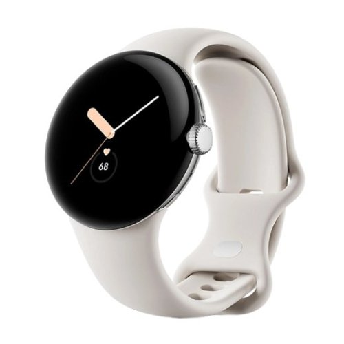 Google Pixel Watch WiFi 41mm Polished Silver Case with Sport Band - Chalk