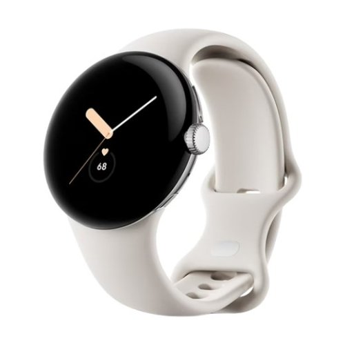 Google Pixel Watch LTE 41mm Polished Silver Case with Sport Band - Chalk