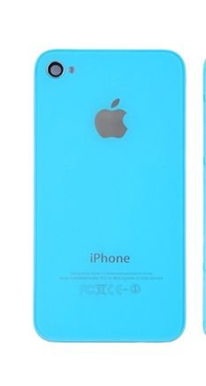 Housings / charging docks sockets / flex cables Apple Iphone 4G battery cover (high copy), blue