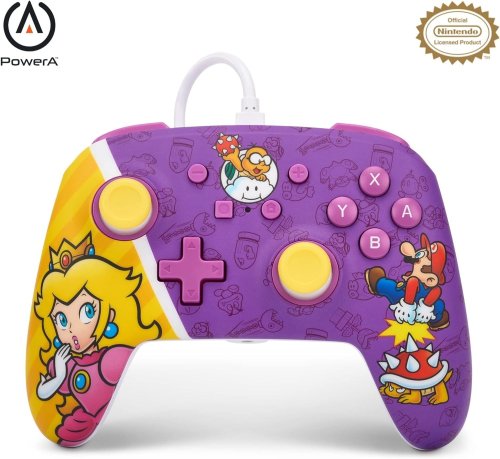 Powera Enhanced (Princess Peach Battle) wired controller for Nintendo Switch