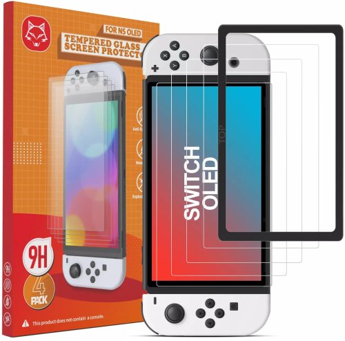 Noname 4pcs Tempered Glass Screen Protector with tool for Switch Oled
