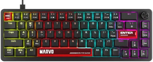 Marvo Arma 67 KG935 Wired Mechanical Keyboard | TNT Peach Switch | Black