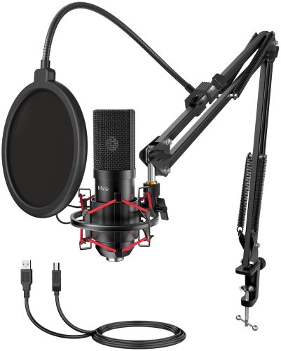 Fifine T732 BLACK CONDENSER MICROPHONE + STAND | USB