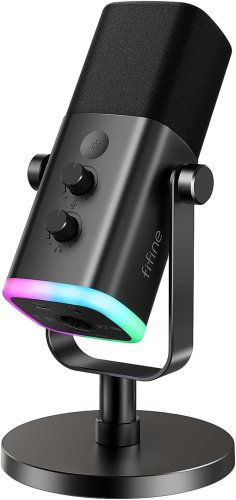 Fifine AmpliGame AM8 Wired Microphone with RGB Lighting | USB/XLR