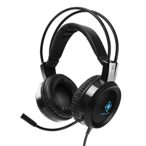 Deltaco GAMING DH110 Stereo wired headset, 50mm element, LED, black