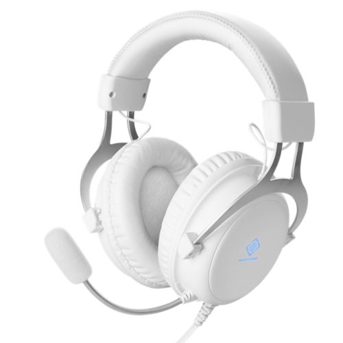 Deltaco GAMING WH85 Stereo wired headset, 57mm element, LED, white