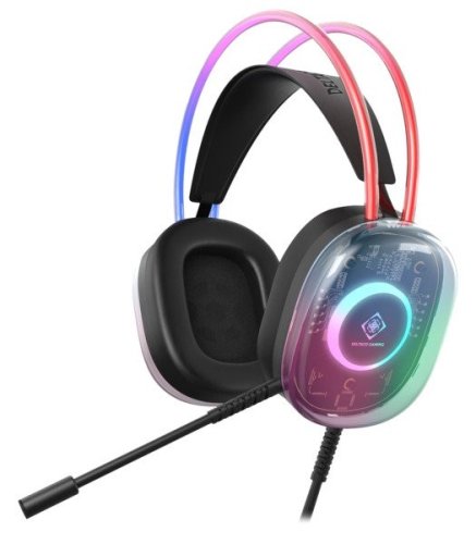 Deltaco GAMING DH230 semi-transparent wired headphones | USB, 3.5mm
