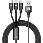 Evelatus Data cable 3in1 (Ligtning, Type-C, Micro USB ) LTM01 - Black
