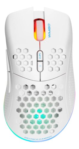 Deltaco GAMING WM80 Wireless ultralight gaming mouse | RGB | White