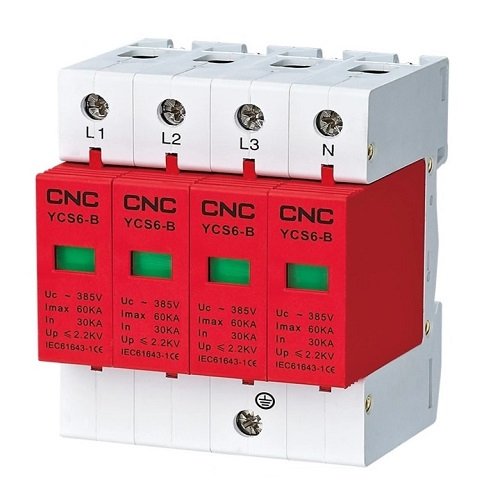 CNC Surge Protection Device, 4P, Class B, 30-60 kA, 385VAC