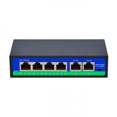 Extra digital PoE switch 4ch 100Mbps +2G uplink