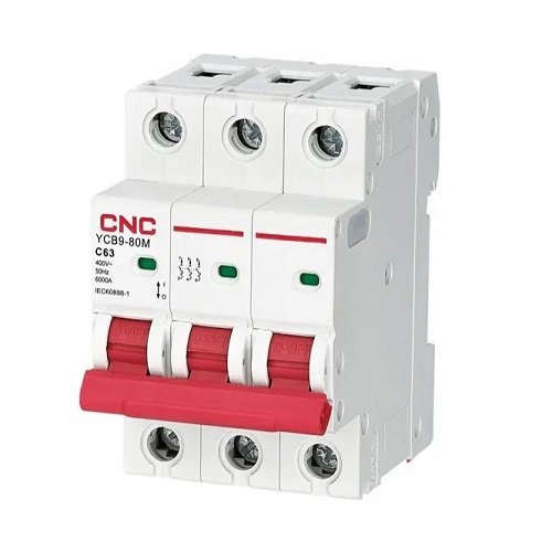 CNC Miniature Circuit Breaker, 3P, 63A, Class C, 6kA