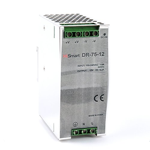 Hismart Power supply 12V, 6.3A, 75W, DIN