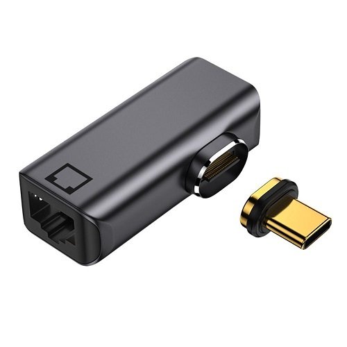 Extra digital Magnetic USB Type-C - RJ-45 Adapter, 100/1000Mb