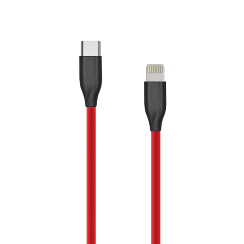 Extra digital Silicone Cable USB Type C- Lightning, 2m (red)