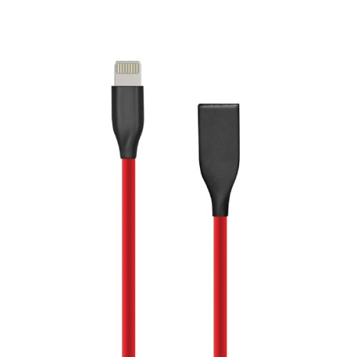 Extra digital Silicone Cable USB- Lightning, 1m (red)