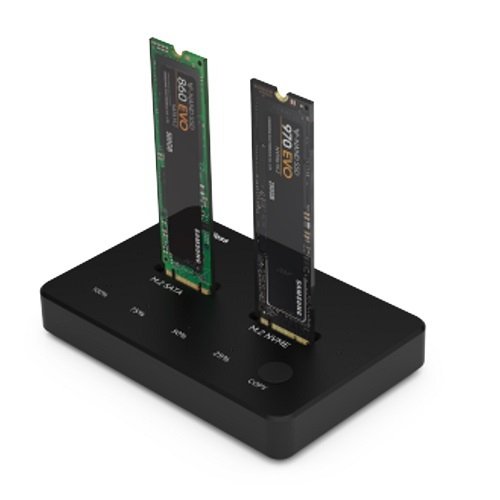 Extra digital SSD Dual Bays Docking Station M.2 NVME+SATA, USB-A, USB-C