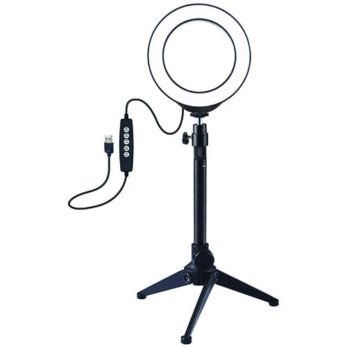 Puluz LED Ring Lamp 12cm With Desktop Tripod Mount Up To 24.5cm, USB, RGBW