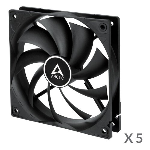 Arctic gmbh ARCTIC F12 PWM Case Fan, 4-pin, 120mm, Black, 5 pcs