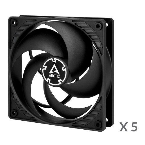 Arctic gmbh ARCTIC P12 Pressure-Optimised Fans, 3-pin, 5-fan pack, black