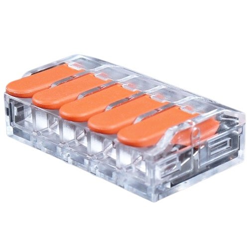 Hismart Splicing Connector with Lever, 5x 0.5-6.0mm&sup2;, 40A, 450V, 20pcs
