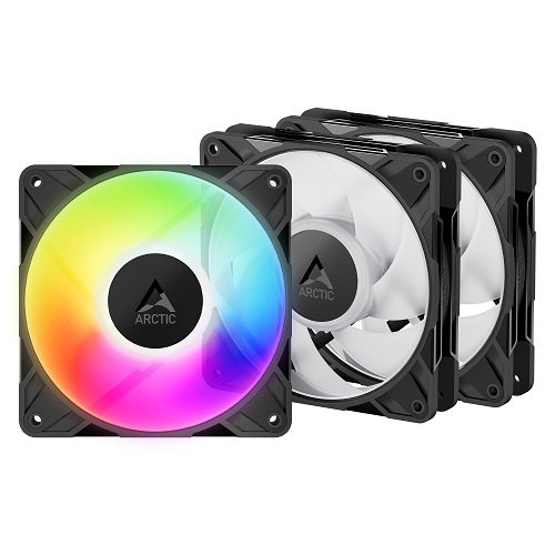 Arctic gmbh ARCTIC P12 PRO PWM PST A-RGB High-Performance Fans, 4-pin, 120mm, 3pcs