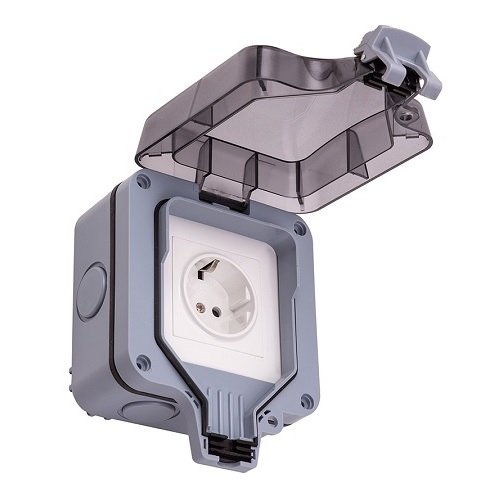 Hismart Weatherproof Switched Socket, 1Ch, IP66, EU