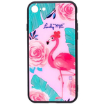 Evelatus iPhone 7/8/SE 2020 Picture Glass Case Apple Flamingo Party