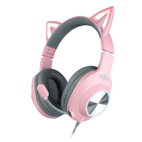 Foxxray Shining Cat Gaming Headset Wired Pink/Grey
