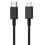 DCO USB-C uz Lightning Datu un Uzlādes vads priekš Apple iPhone 13 Mini Pro Max 1m Melns A2249 (MXOK2ZM/A) (OEM)