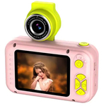 CP FL1 Bērnu Nolokāmas linzas Foto un Video Kamera ar MicroSD 2&#39;&#39; LCD krāsu displeju Rozā