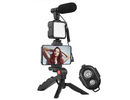 Elight Y9 Vlog Telefona Fiksācijas Video &amp; Foto komplekts ar Led gaismu / Mikrofonu / Statīvu Melna
