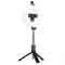 CP X2 LED 16cm Uzlādējama Selfie Lampa ar BT Pulti &amp; Rokturi + Grīdas statīvu 20-90cm + Telefona