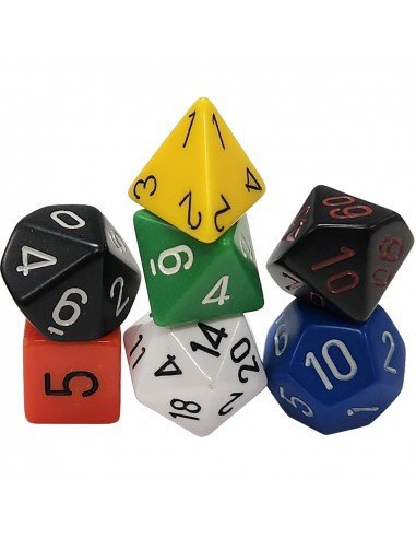 Chessex Nostalgia Opaque GM &amp; Beginner Player Polyhedral 7-Die Set